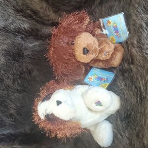 GANZ WEBKINZ RETIRED VINTAGE ADOPT A PET ST. BERNARD and BROWN DOG